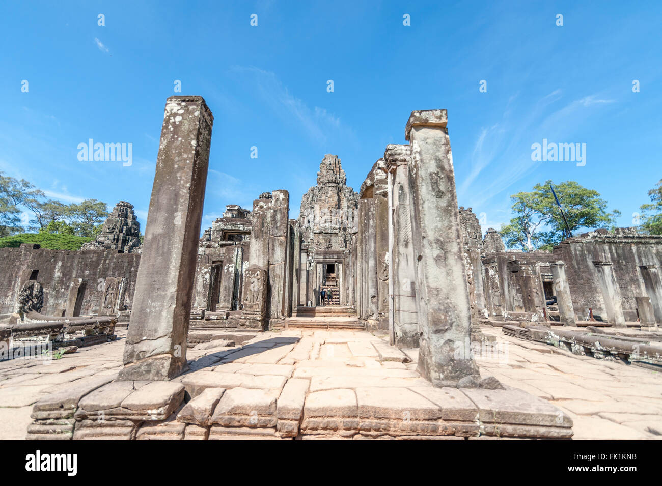 Tempio Bayon ad Angkor in Siem Reap Foto Stock