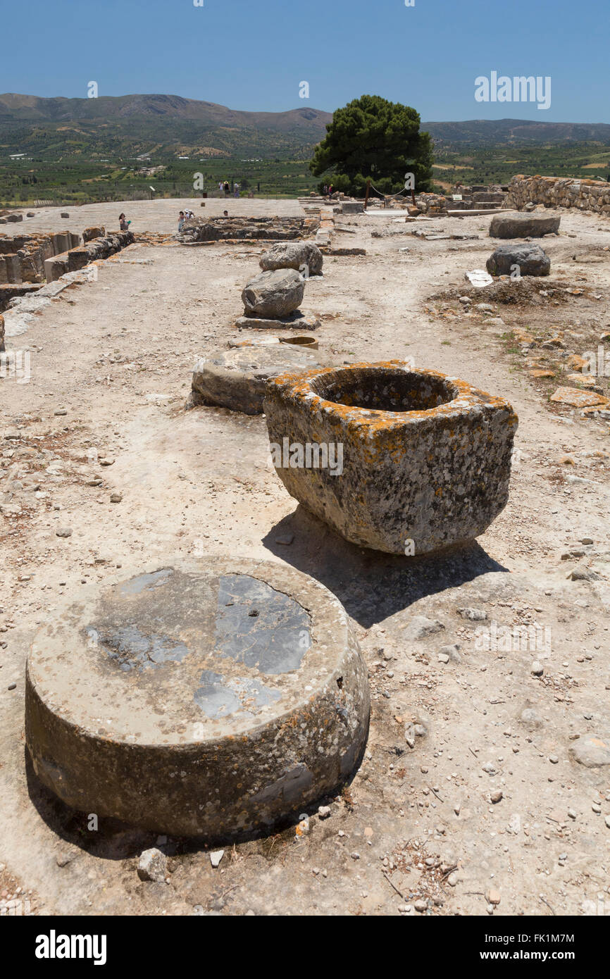 Sito archeologico minoico a Phaestos, Creta, Grecia Foto Stock