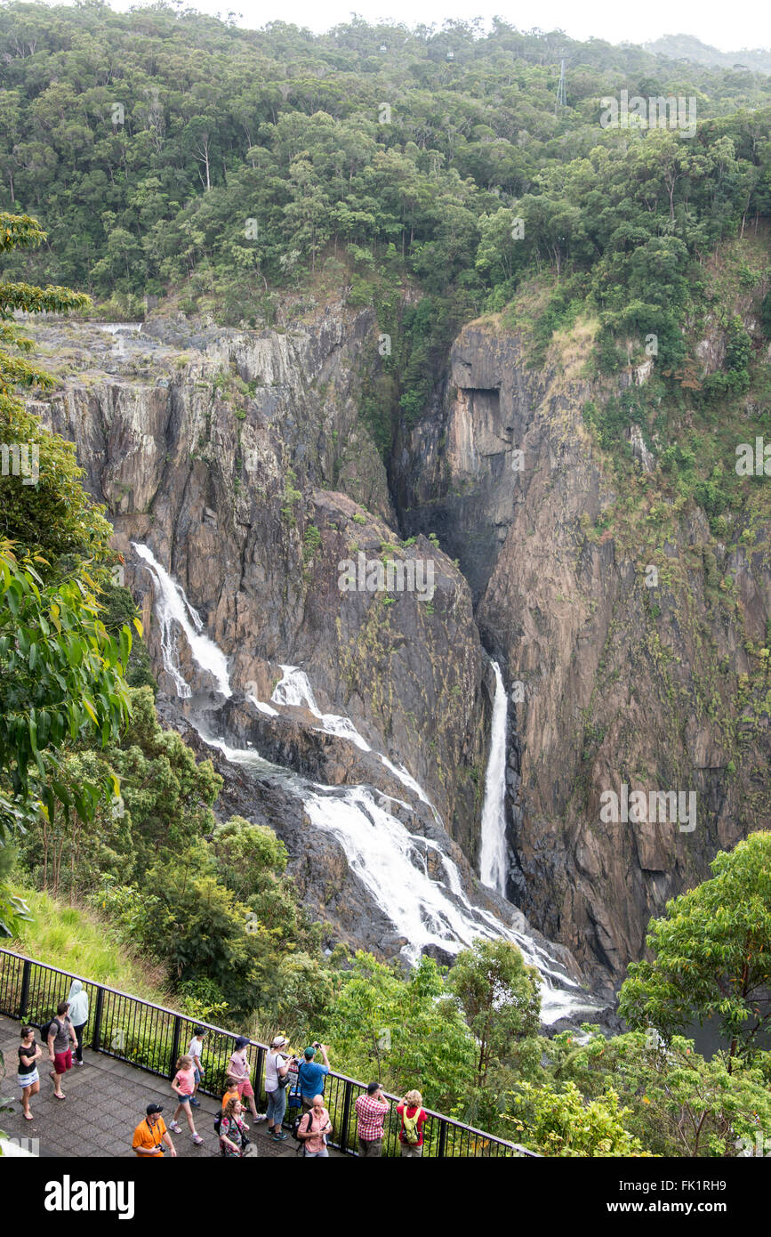 Barron Falls nel Parco Nazionale Barron Gorge, patrimonio mondiale dell'umanità, vicino al villaggio di Kuranda, nei tablelands di Cairns, nella zona settentrionale della Q. Foto Stock