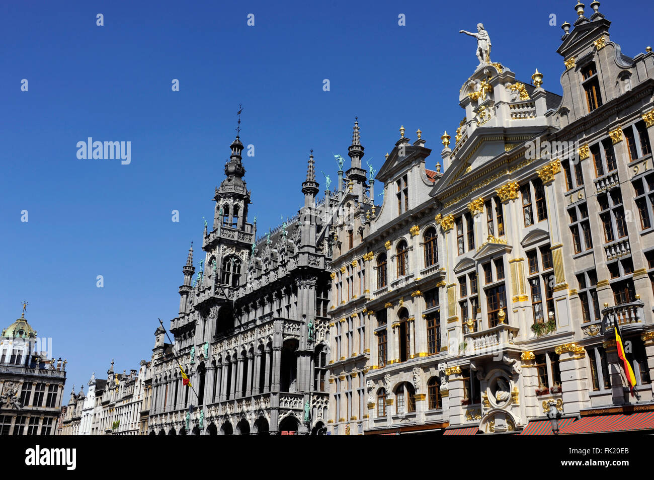 Grand-Place,King House,città museo,e la Chaloupe d'o birreria, Bruxelles, Belgio Foto Stock