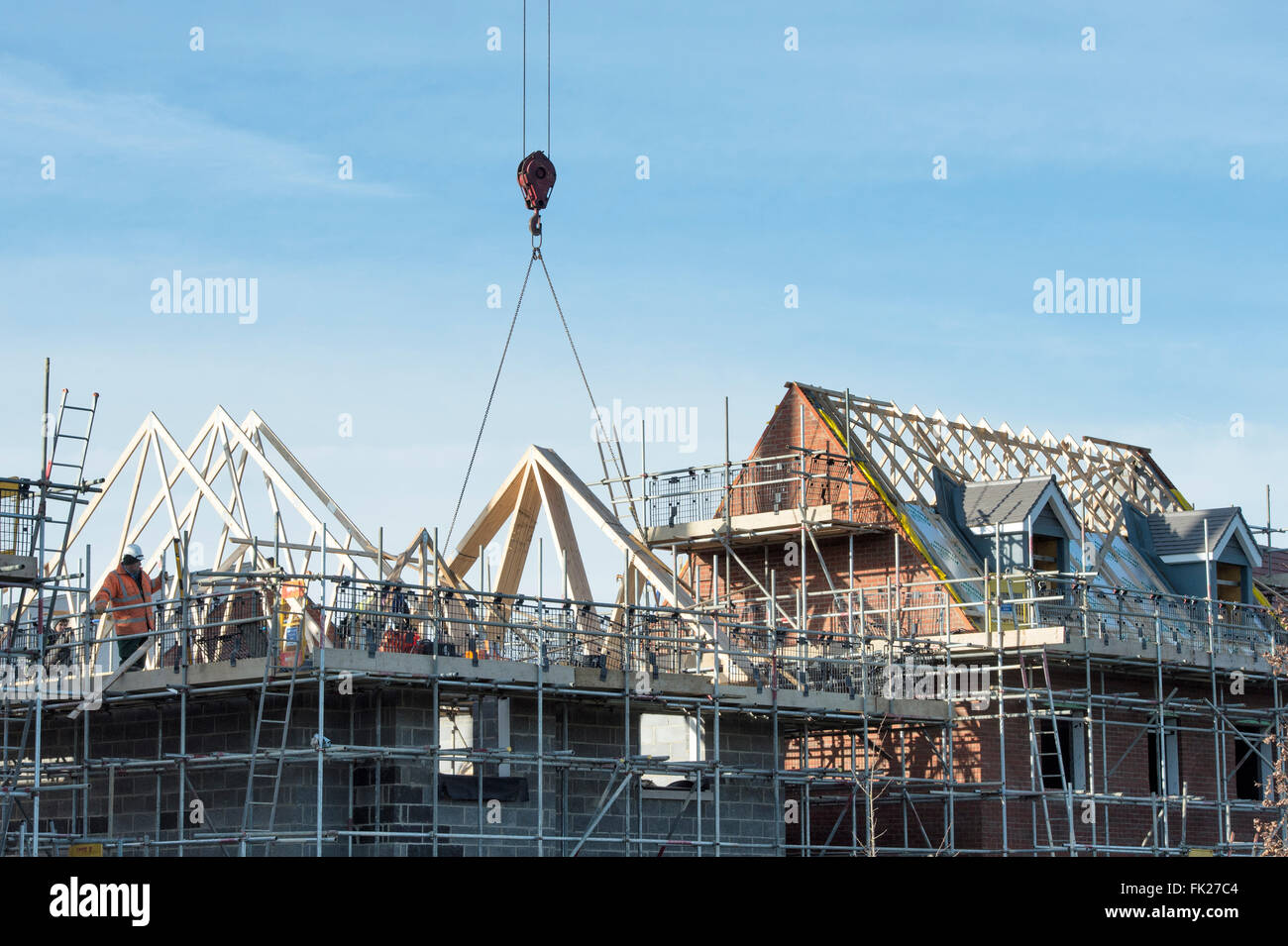 Casa di nuova costruzione in Kingsmere, Bicester, Oxfordshire, Inghilterra Foto Stock
