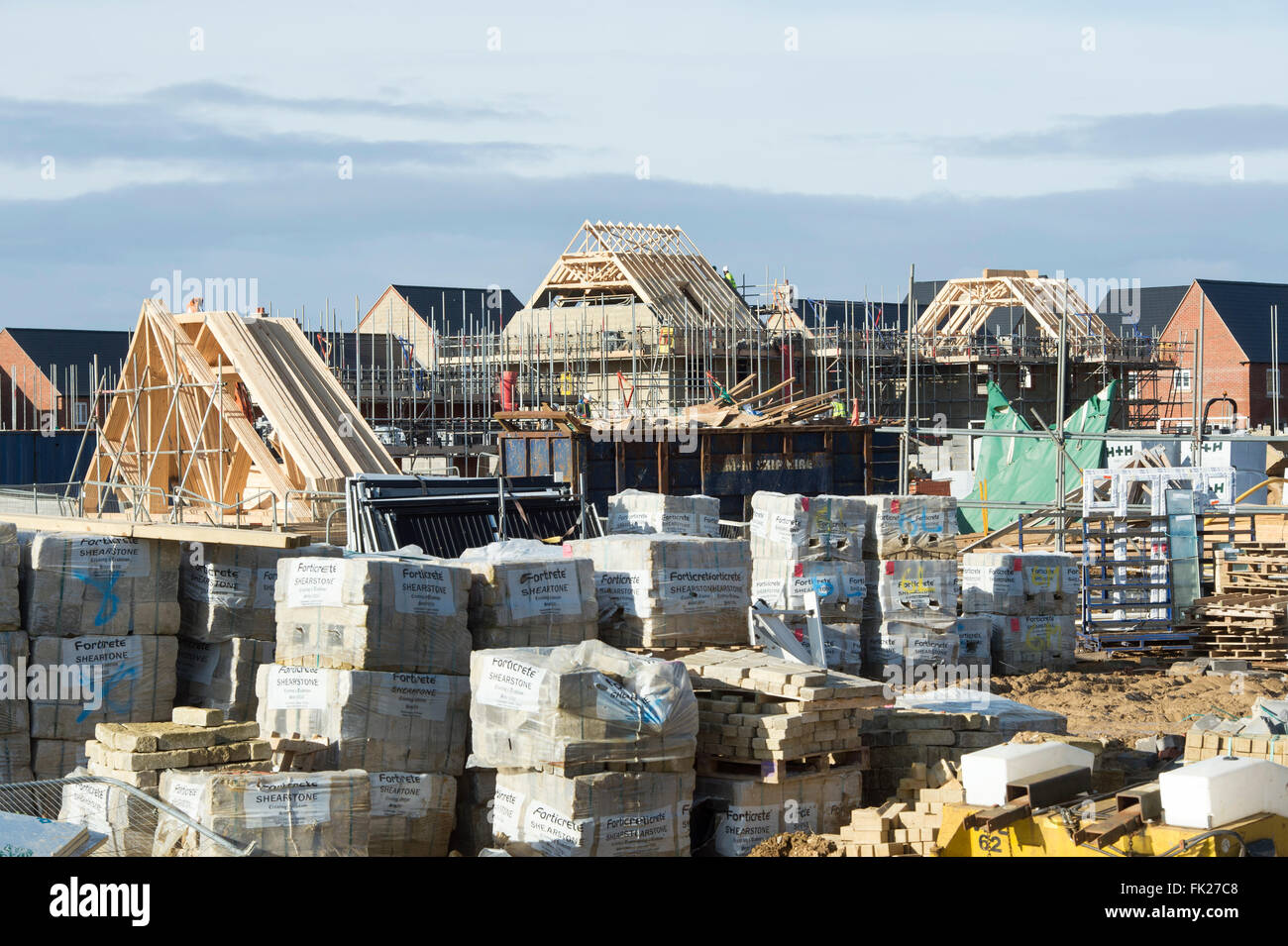 Casa di nuova costruzione in Kingsmere, Bicester, Oxfordshire, Inghilterra Foto Stock