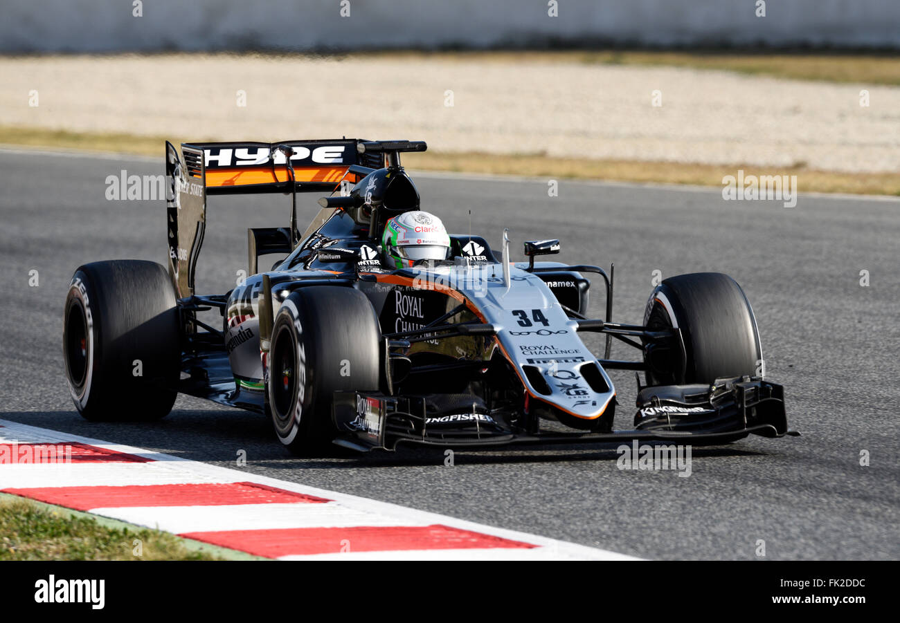 Alfonso Celis junior (MEX), Force India durante la Formula uno giorni di test sul Circuito de Barcelona-Catalunya, Spagna dal 22 febbraio al 25 2016 Foto Stock