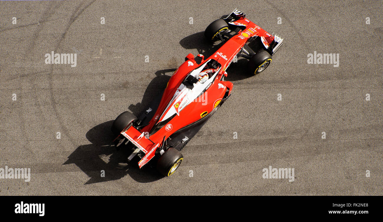 Sebastian Vettel, Ferrari durante un test di Formula Uno giorni sul Circuito de Barcelona-Catalunya, Spagna dal 22 febbraio al 25 2016 Foto Stock