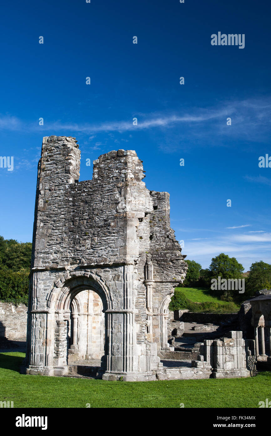 Mellifont Abbey, nella contea di Louth, Irlanda - 25 agosto 2010: Mellifont Abbazia fu la prima abbazia cistercense di essere costruita in Irlanda. Foto Stock