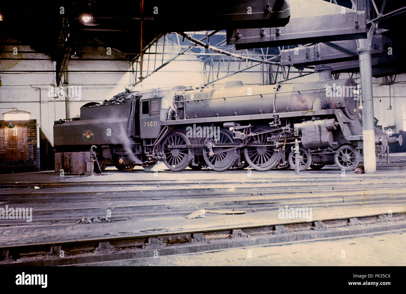 La British Rail locomotiva a vapore in Stafford Road capannoni 1965 Wolverhampton Foto Stock