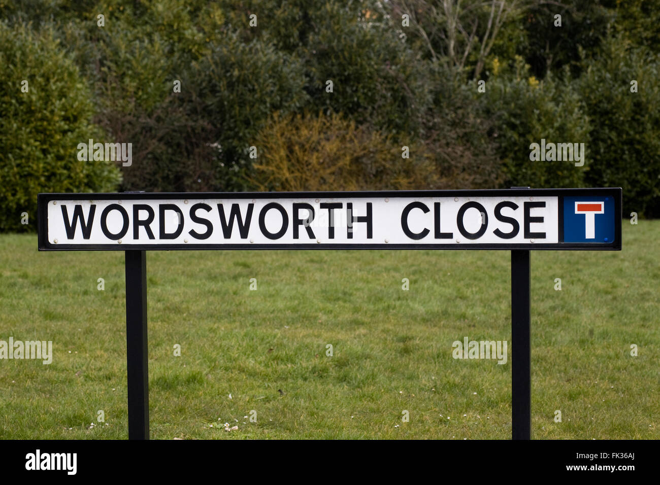 Wordsworth chiudi nome strada. Foto Stock