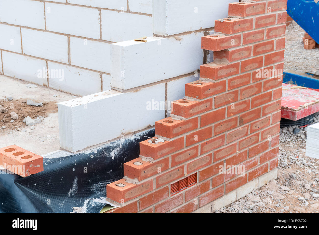 Casa in varie fasi di costruzione Foto Stock