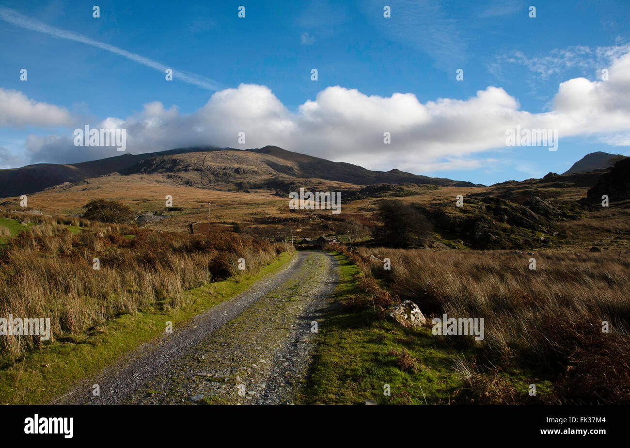 Snowden Yr Wyddfa dal percorso Rhyd-Ddu a Rhyd-Ddu Snowdonia Gwynedd Galles del Nord Foto Stock