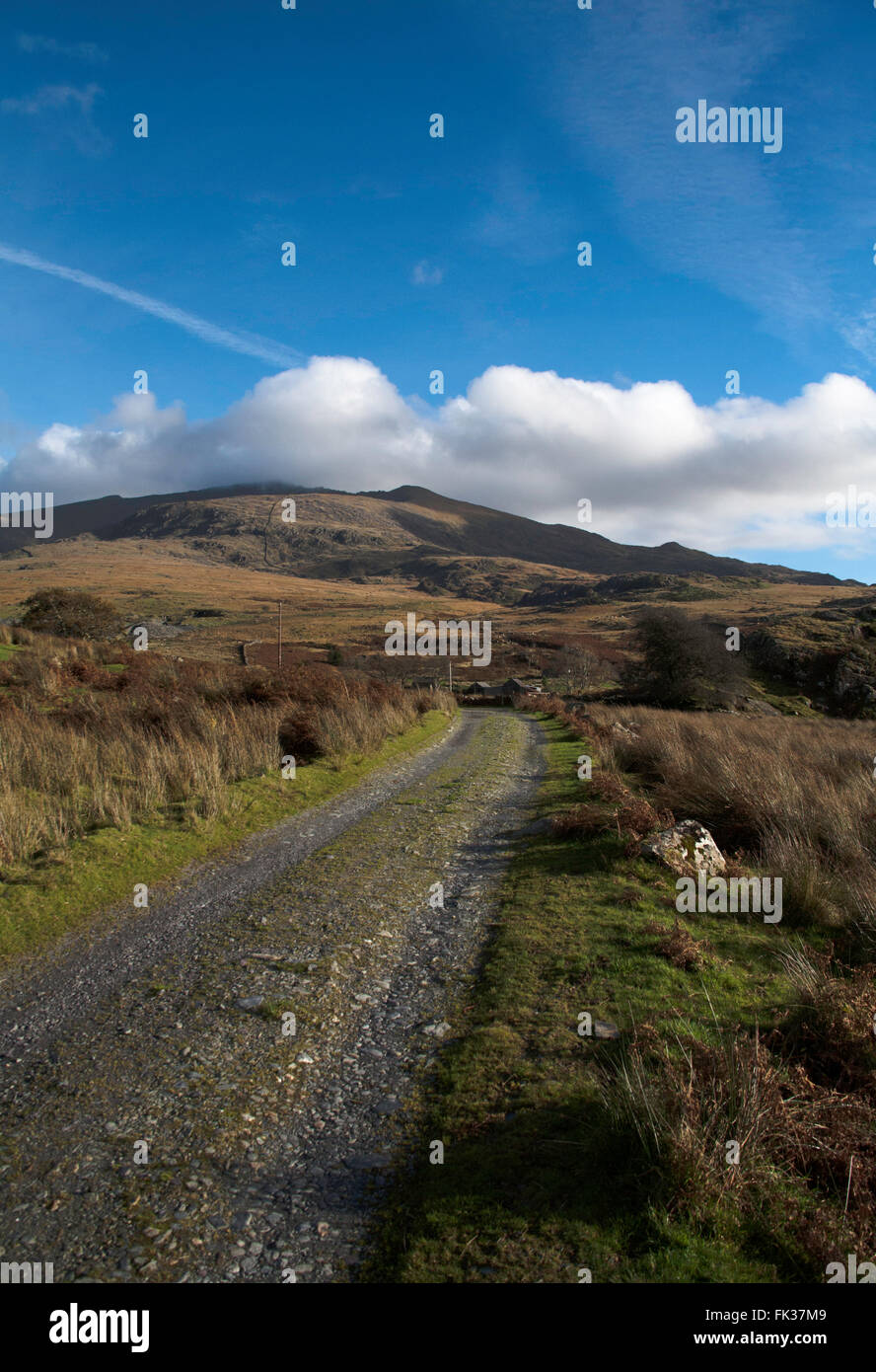 Snowden Yr Wyddfa dal percorso Rhyd-Ddu a Rhyd-Ddu Snowdonia Gwynedd Galles del Nord Foto Stock