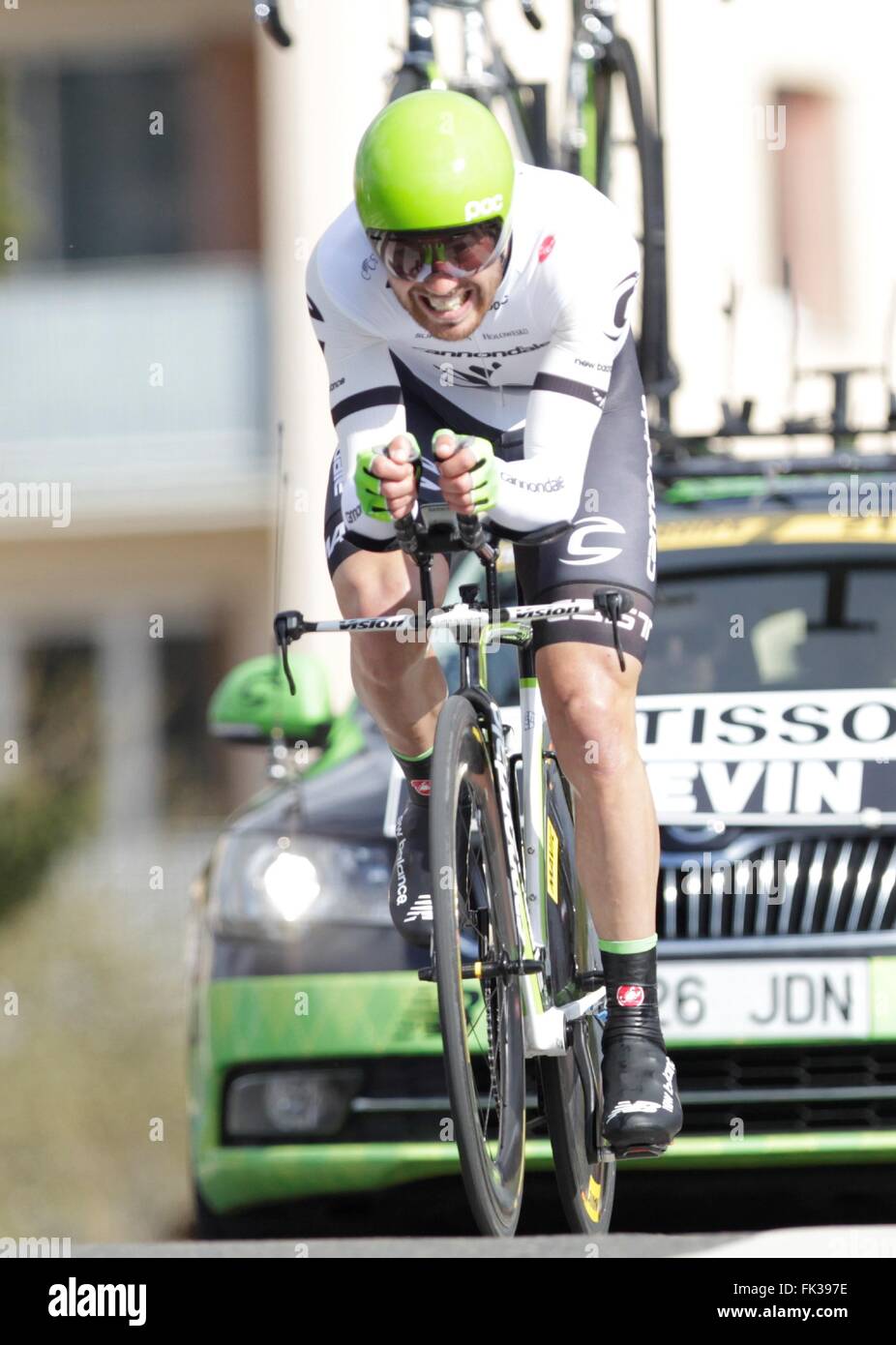 A Conflans-Sainte-Honorine, Francia. 06 Mar, 2016. Patrick Befin (orica Greenedge) durante il prologo di Parigi - Nizza Marzo 6, 2016 in Conflans-Sainte-Honorine, Francia Credito: Laurent Lairys/Agence Locevaphotos/Alamy Live News Foto Stock