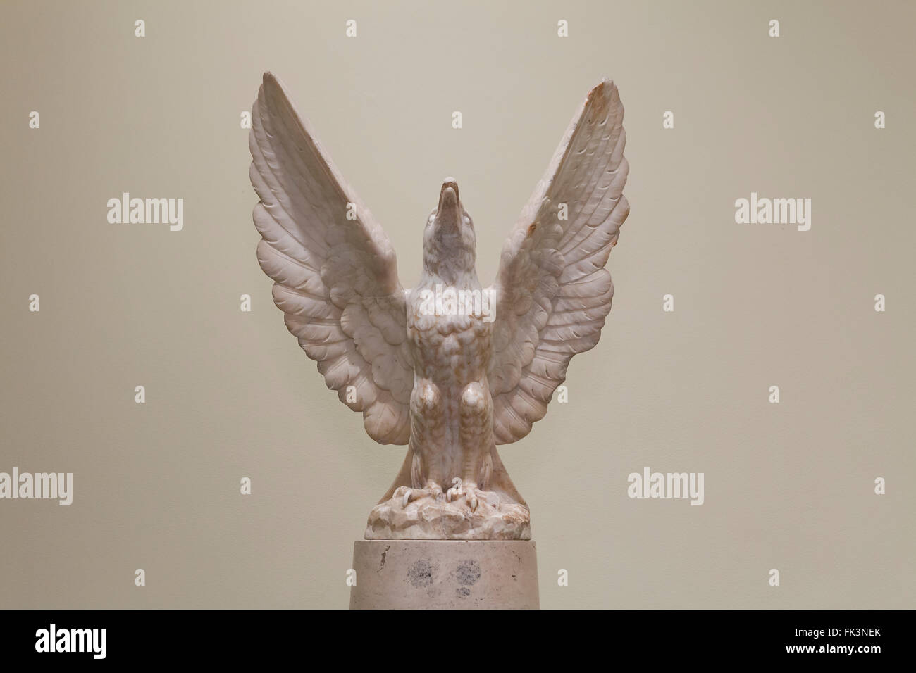 Aquila di marmo scultura, circa cinquecento, Italia Foto Stock