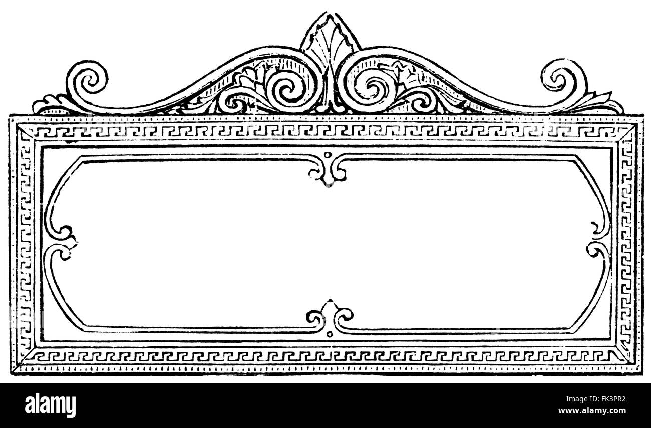 Rettangolare in stile vittoriano cornice decorativa (vintage incisione) Foto Stock