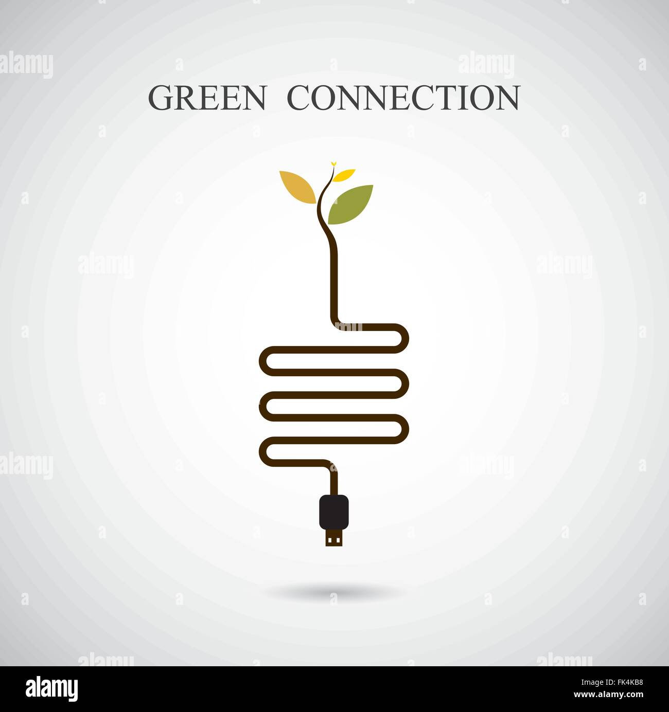 Verde il concetto di connessione. Ambiente verde segno, education e business idea. Illustrazione Vettoriale Illustrazione Vettoriale
