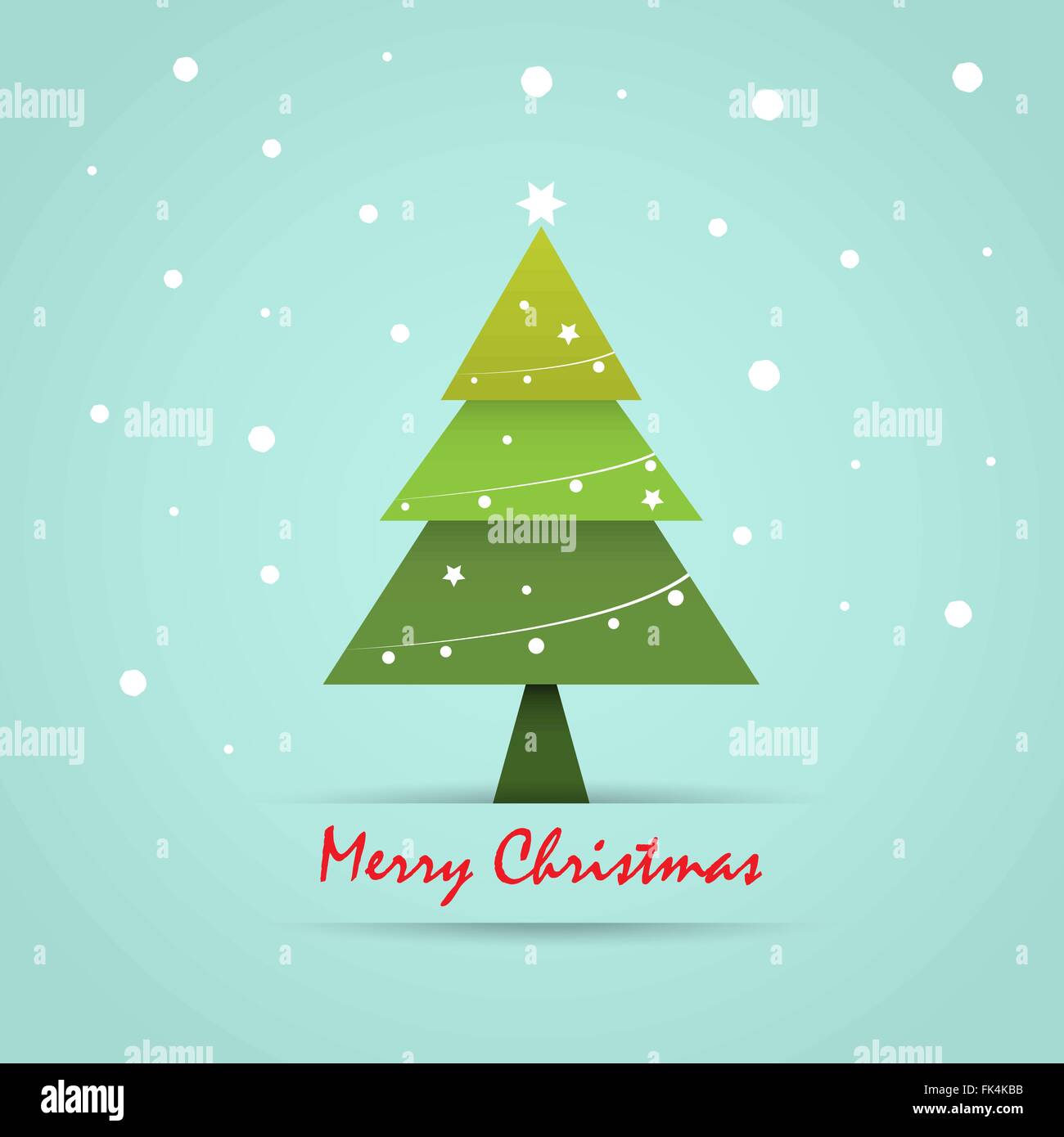 Cartolina di Natale template con albero di natale, vacanze sfondo. Illustrazione Vettoriale. Illustrazione Vettoriale