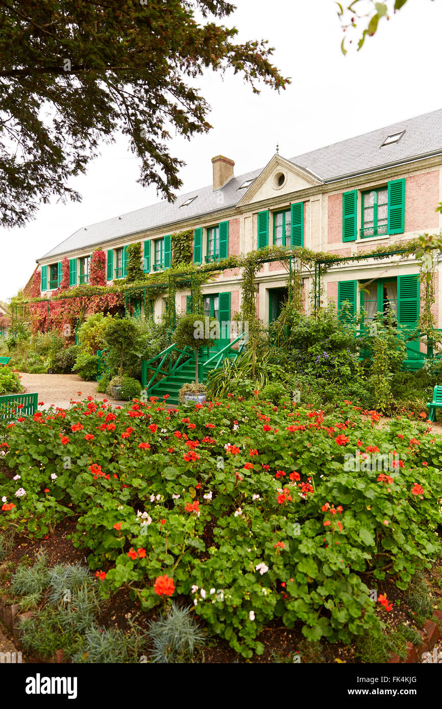 GIVERNY FRANCIA MONET HOUSE GARDEN Foto Stock