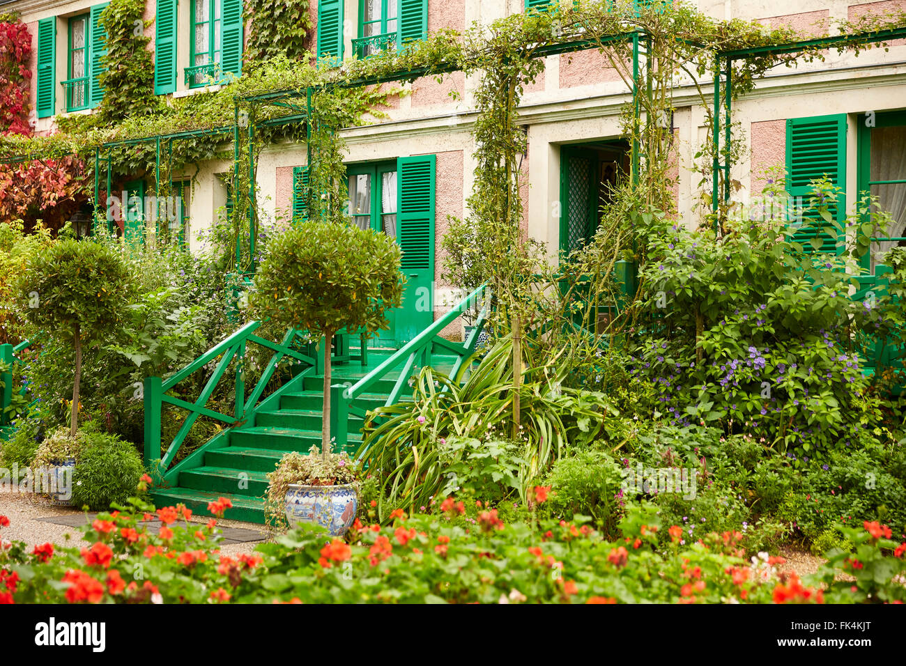 GIVERNY FRANCIA MONET HOUSE GARDEN Foto Stock