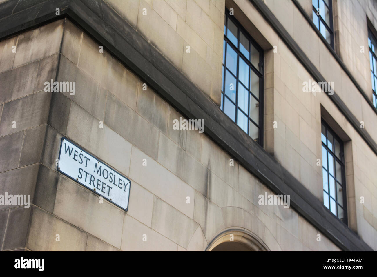 West Mosley Street nel centro di Manchester. Foto Stock