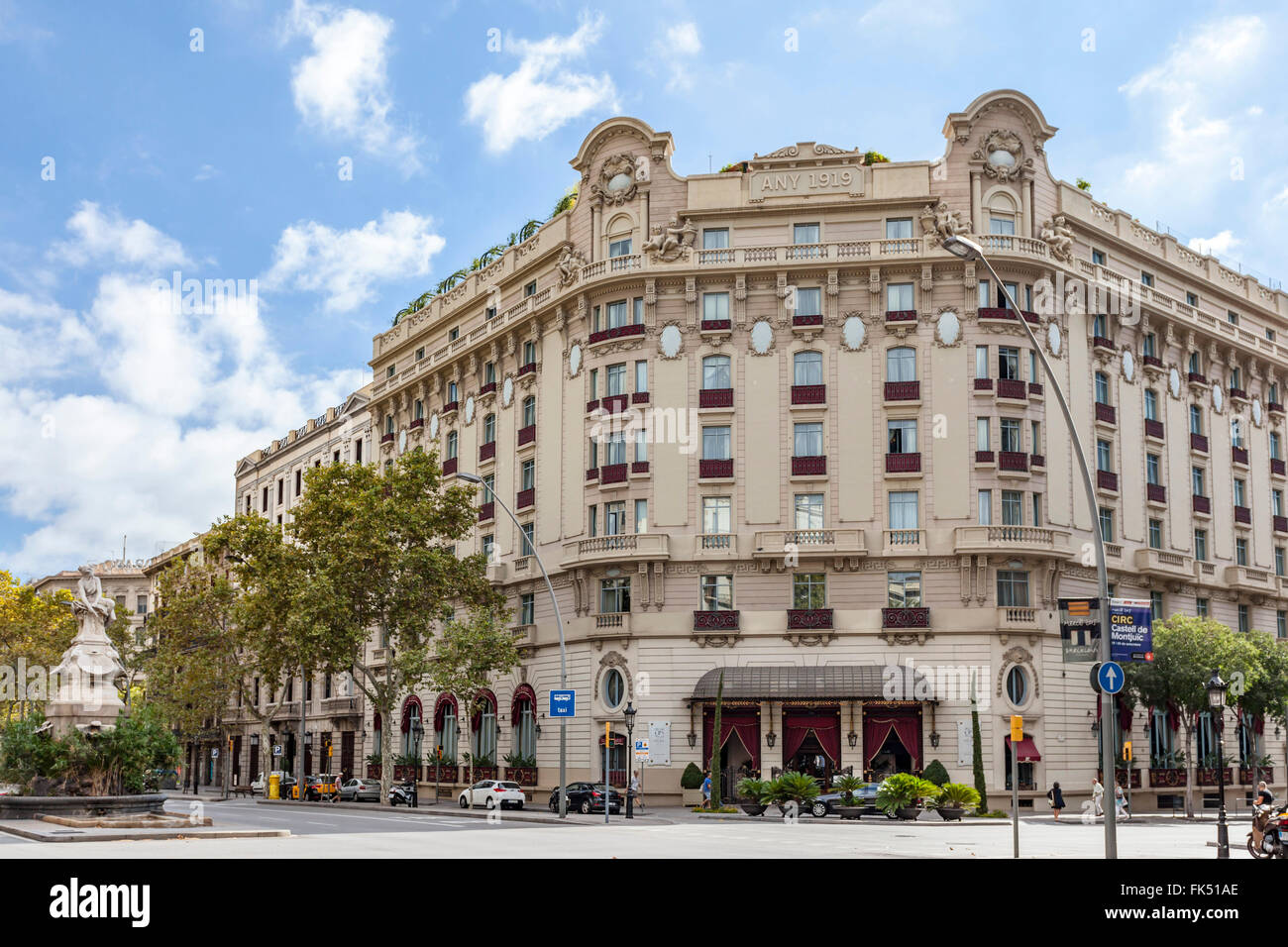 Hotel Palace, per anni è stato l'Hotel Ritz. La Gran Vía di Barcellona. Foto Stock