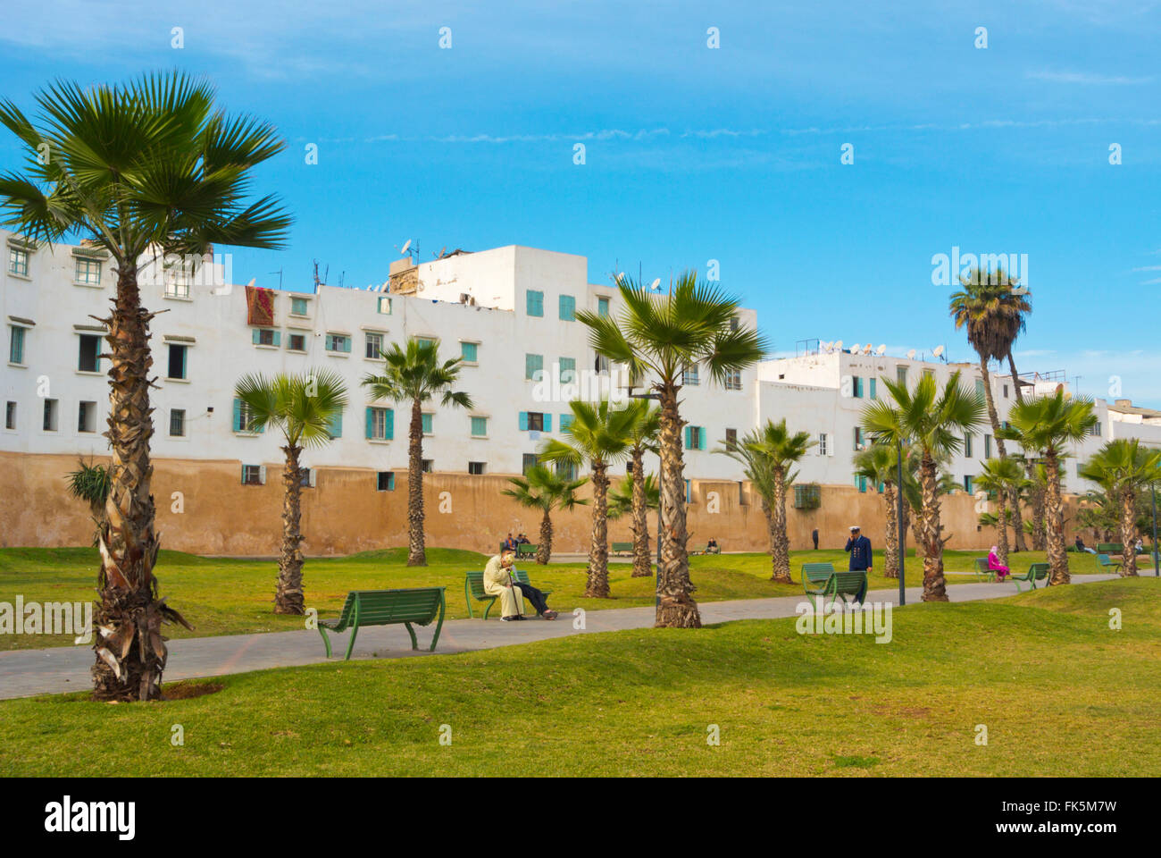 Park, al di fuori di Medina, Boulevard des Almohades, Casablanca, Marocco, Africa settentrionale Foto Stock