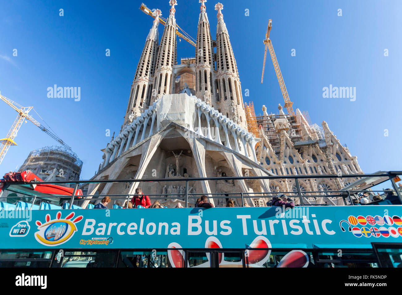 La Sagrada Familia di Barcellona. Foto Stock