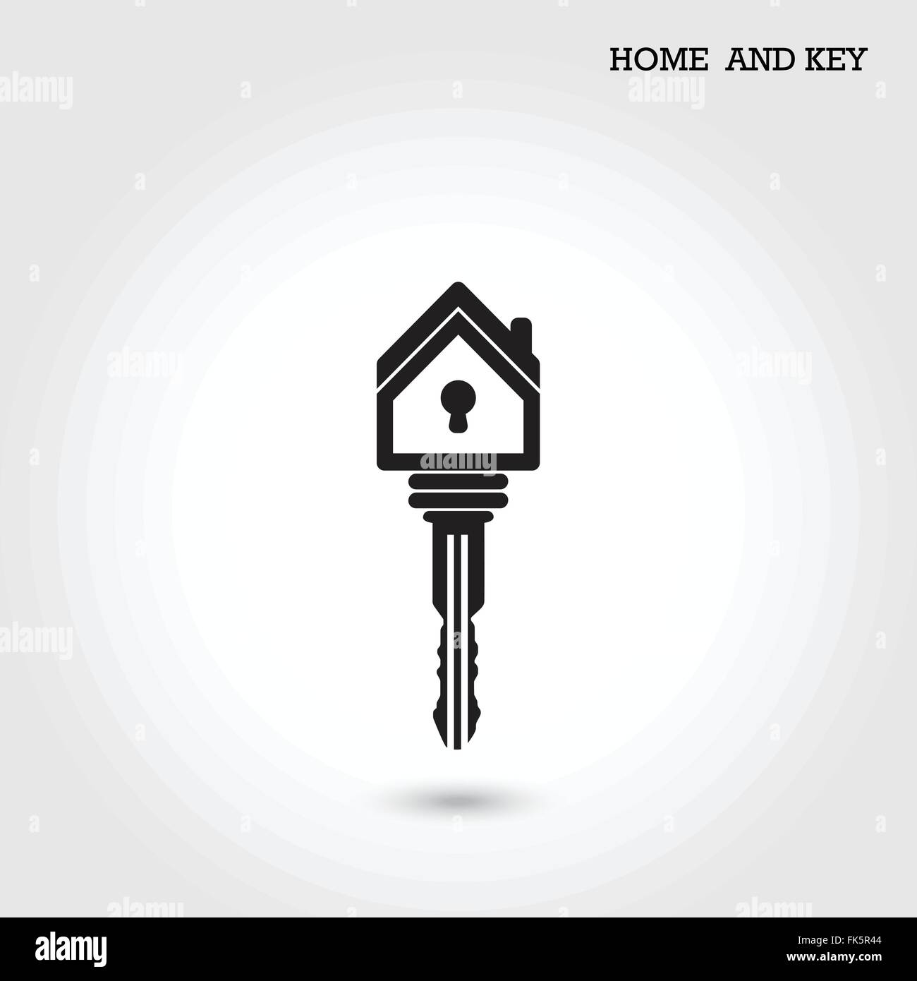 Home icona e simbolo di chiave nel design piatto stile. Illustrazione Vettoriale Illustrazione Vettoriale