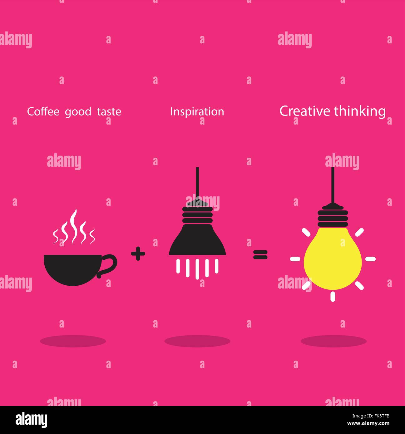 La buona idea realizzare ispirazione e caffè buon gusto può essere creato il miglior lavoro. illustrazione vettoriale Illustrazione Vettoriale
