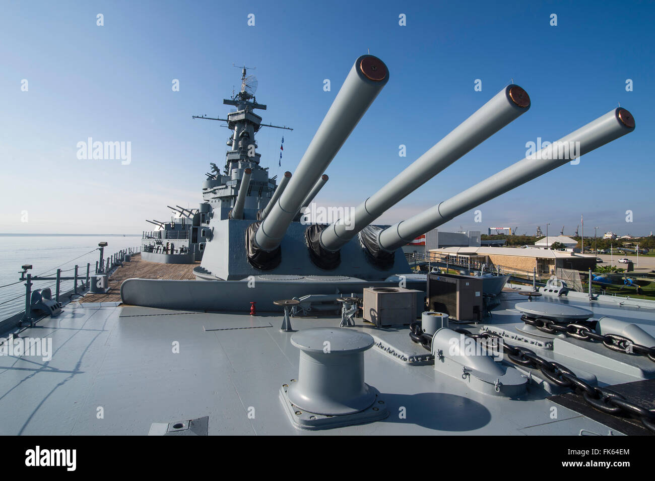 Nave da Guerra USS Alabama, nell'USS Alabama Battleship Memorial Park, Mobile, Alabama, Stati Uniti d'America, America del Nord Foto Stock