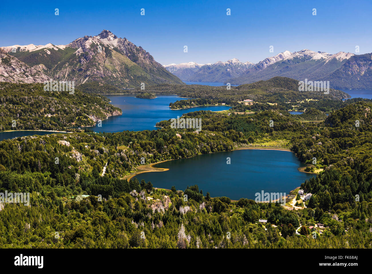 Argentino distretto del lago e montagne delle Ande da Cerro Campanario, San Carlos de Bariloche, Patagonia, Argentina Foto Stock