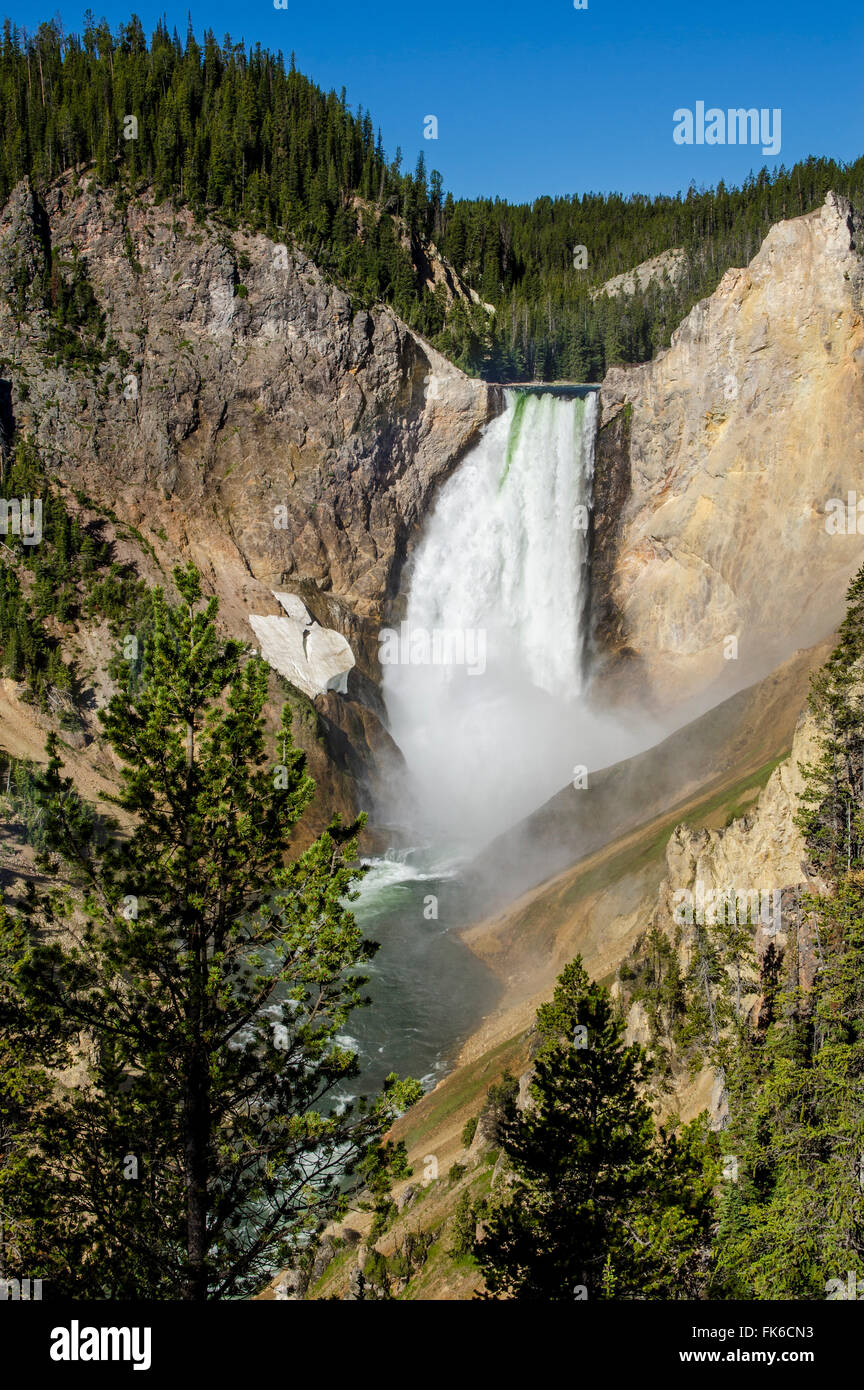 Le cascate inferiori, il Parco Nazionale di Yellowstone, Sito Patrimonio Mondiale dell'UNESCO, Wyoming negli Stati Uniti d'America, America del Nord Foto Stock
