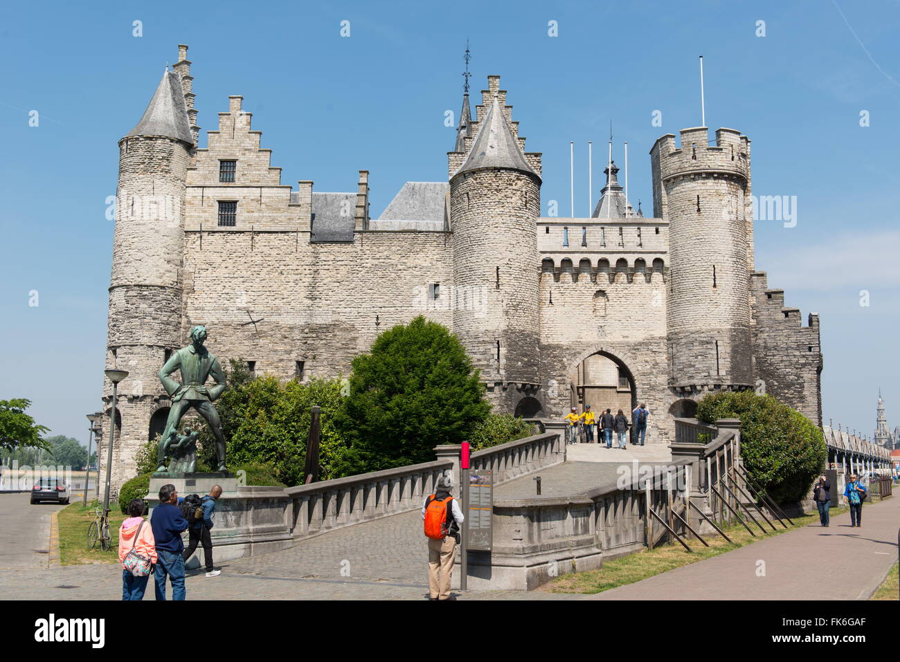 Het Steen, una fortezza medievale di Anversa, Belgio, Europa Foto Stock