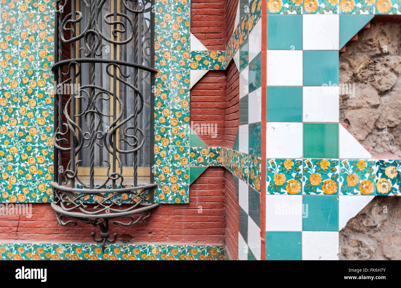 Casa Vicens, 1883, di Antoni Gaudi. Barcellona. Foto Stock