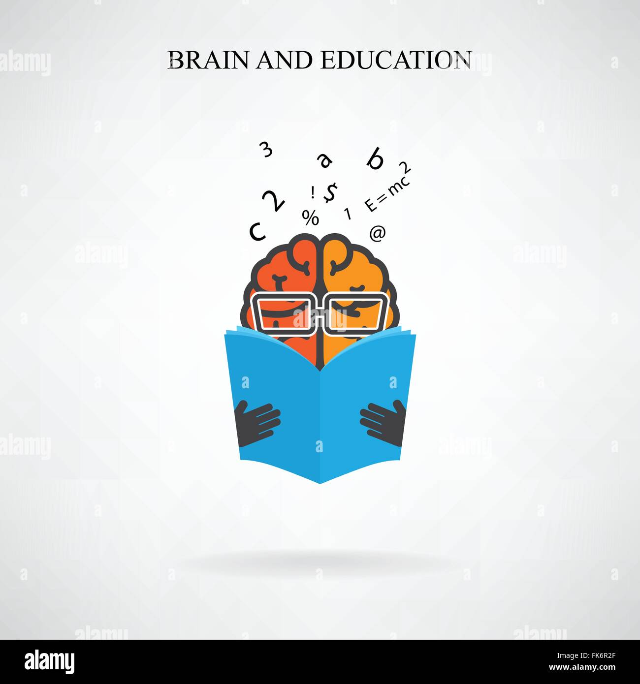 Cervello creativo segno e simbolo del libro su sfondo,il design per poster flyer brochure coperchio ,business idea ,concetto di istruzione. Illustrazione Vettoriale