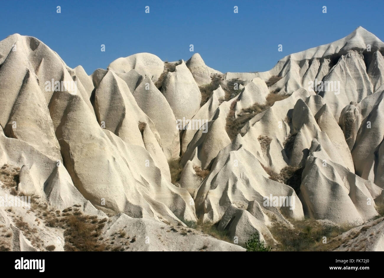 Paesaggio di formazioni rocciose in Cappadocia, Turchia Foto Stock