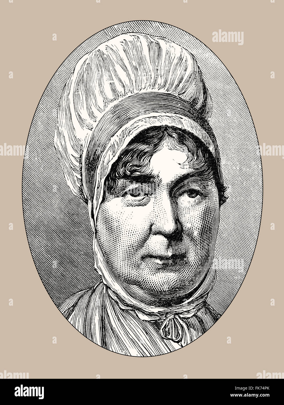 Elizabeth o Betsy Fry, 1780-1845, una prigione inglese reformer, riformatore sociale e un filantropo cristiano Foto Stock