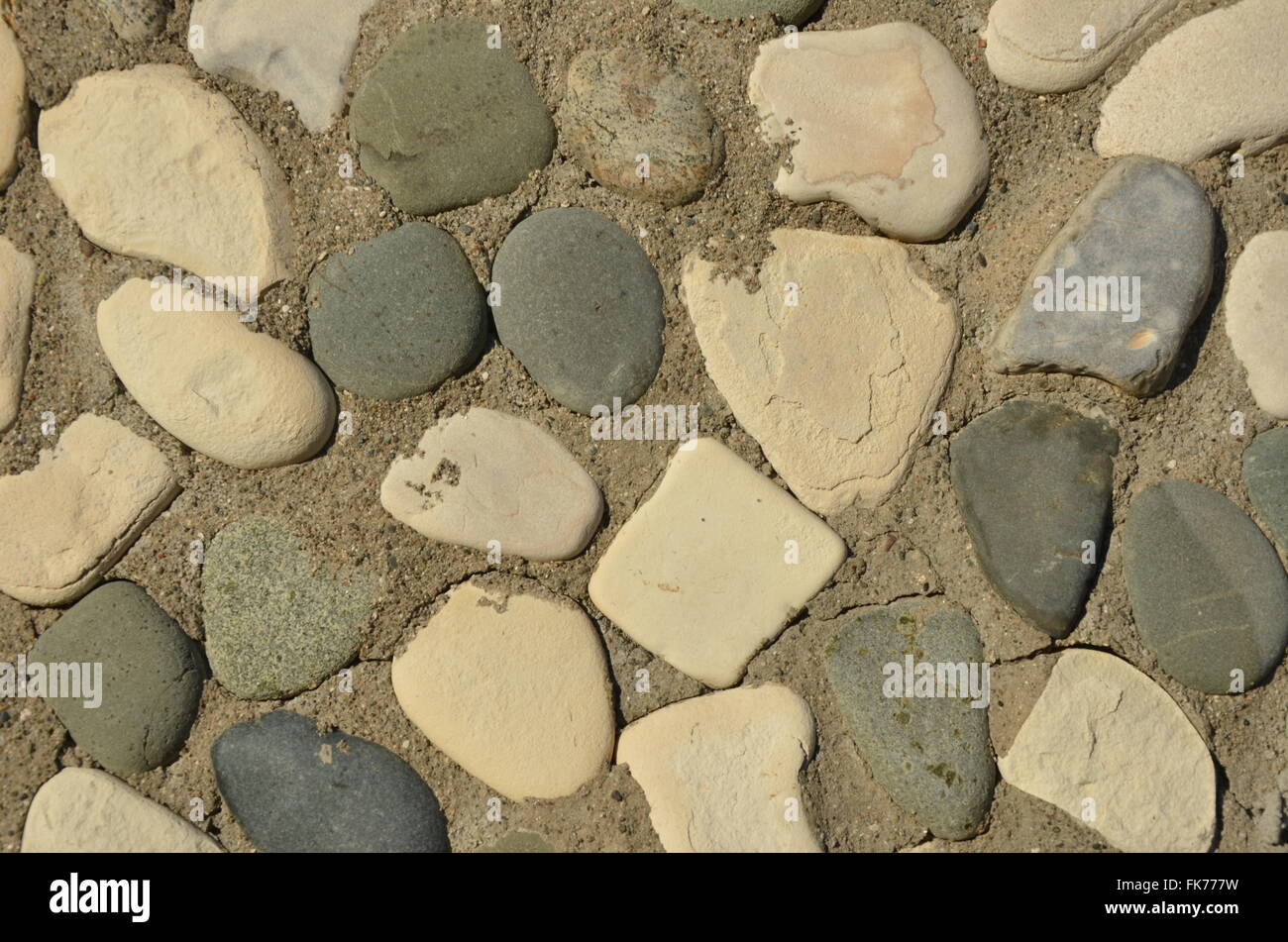 Parete di ciottoli pattern Foto Stock