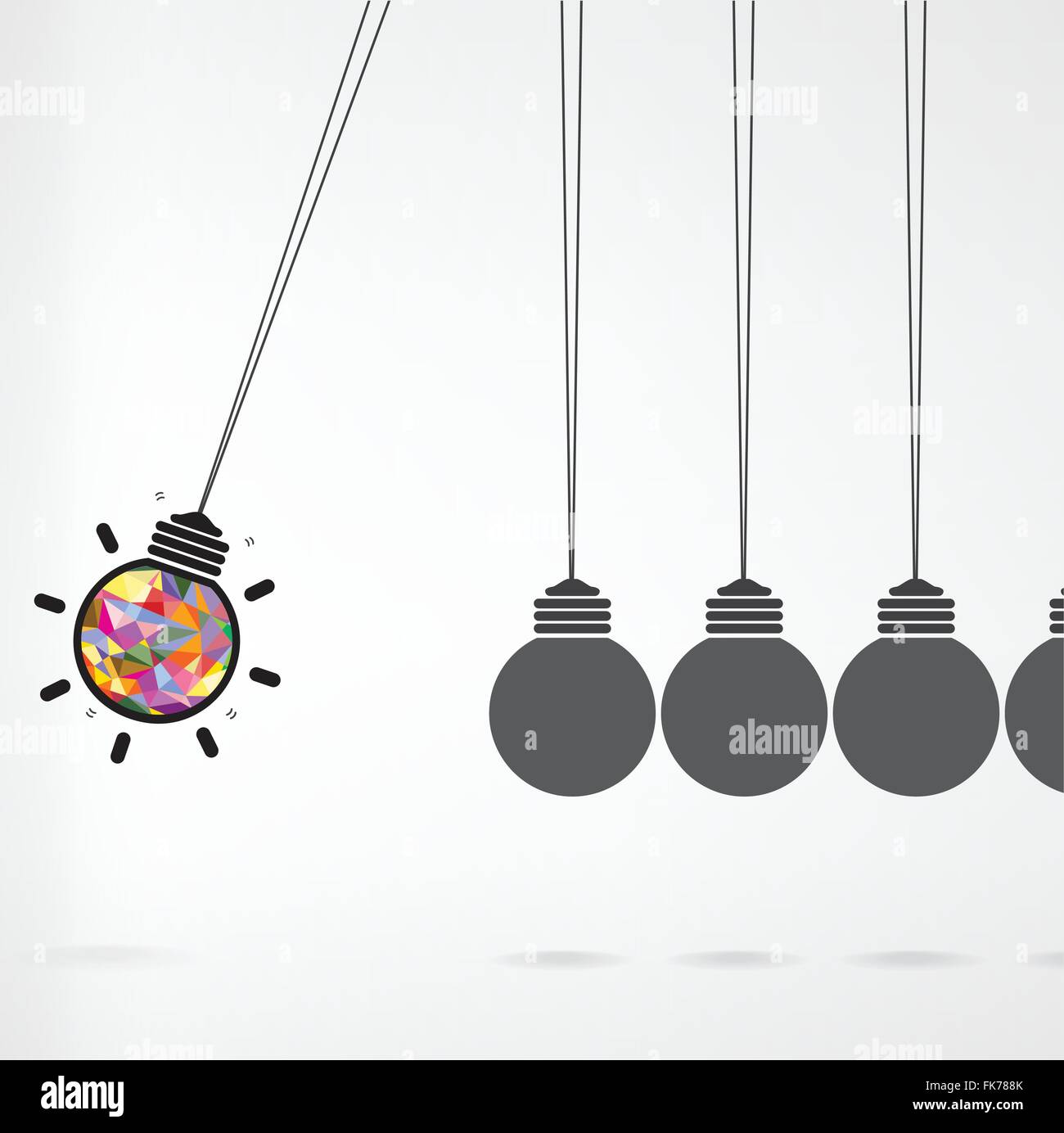 Newton concetto base su sfondo,creativo lampadina luce Idea concetto,business idea ,abstract background.illustrazione vettoriale Illustrazione Vettoriale