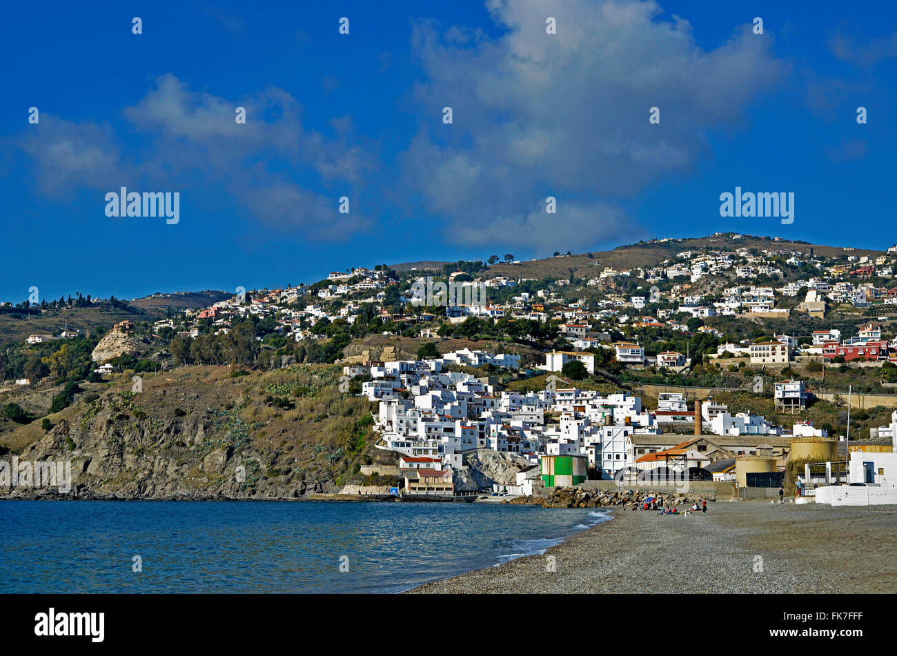 La città spagnola di Salobrena, Andalusia Foto Stock
