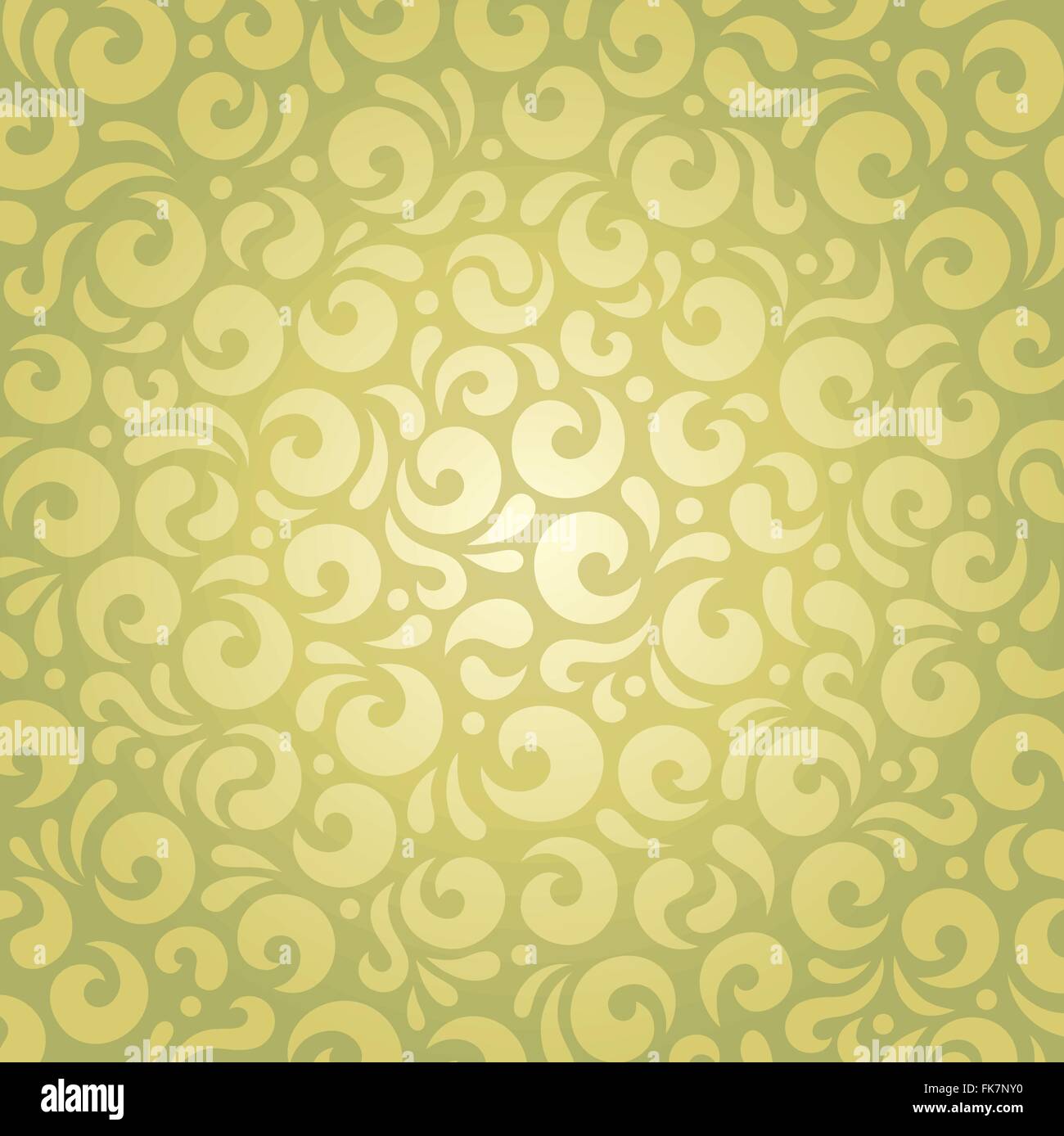 Verde retrò vintage pattern di sfondo decorativo disegno vettoriale Illustrazione Vettoriale
