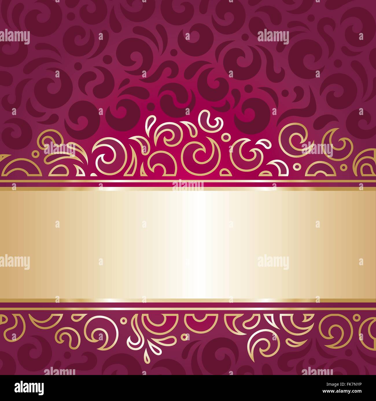 Royal rosso e oro vintage di lusso invito wallpaper design decorativo Illustrazione Vettoriale