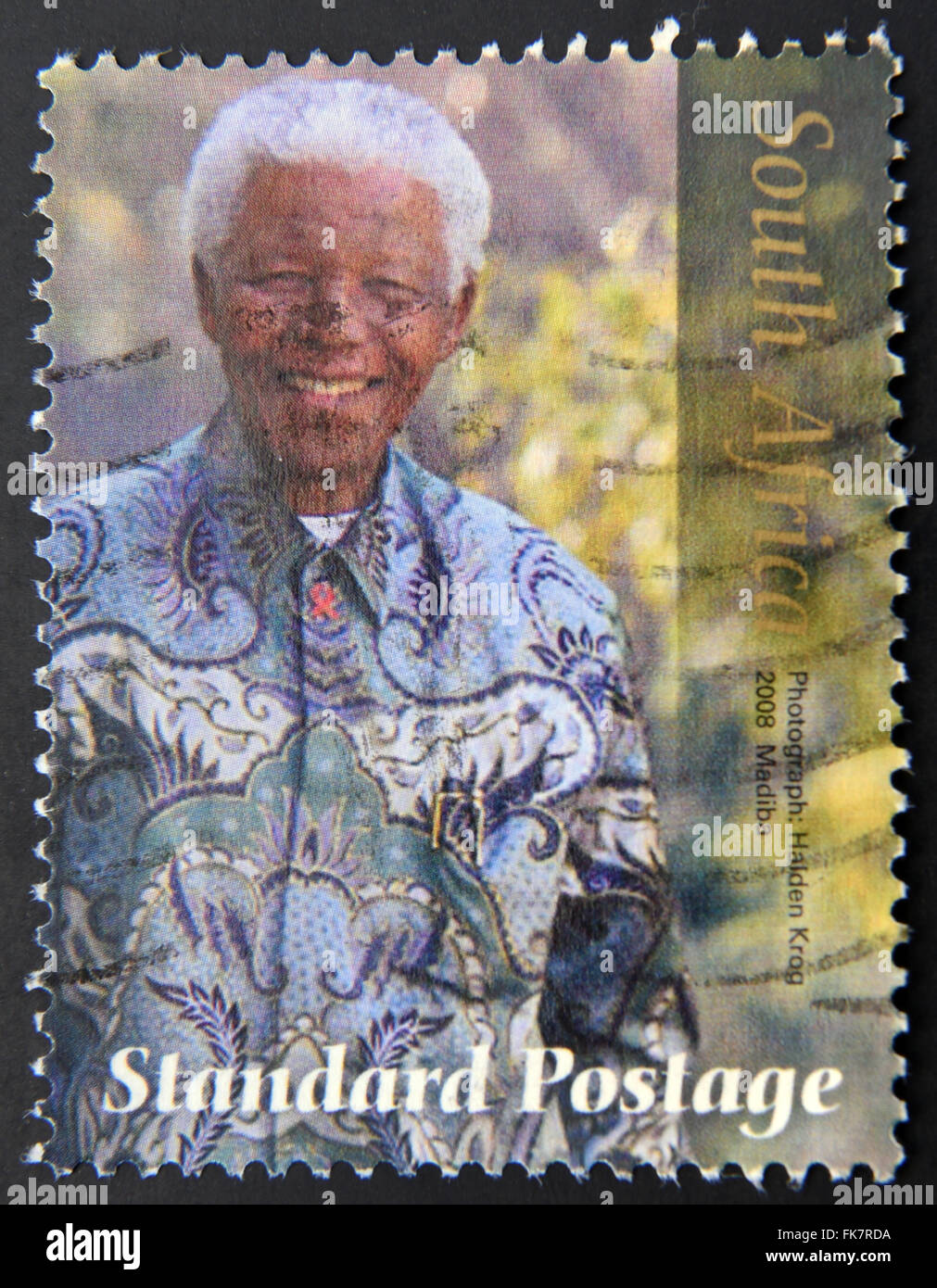 Repubblica del Sud Africa - circa 2008: un timbro stampato in RSA mostra Nelson Mandela, circa 2008 Foto Stock