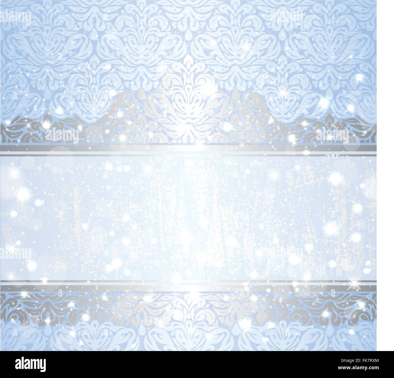 Shiny blue vintage Natale sfondo della scheda Illustrazione Vettoriale
