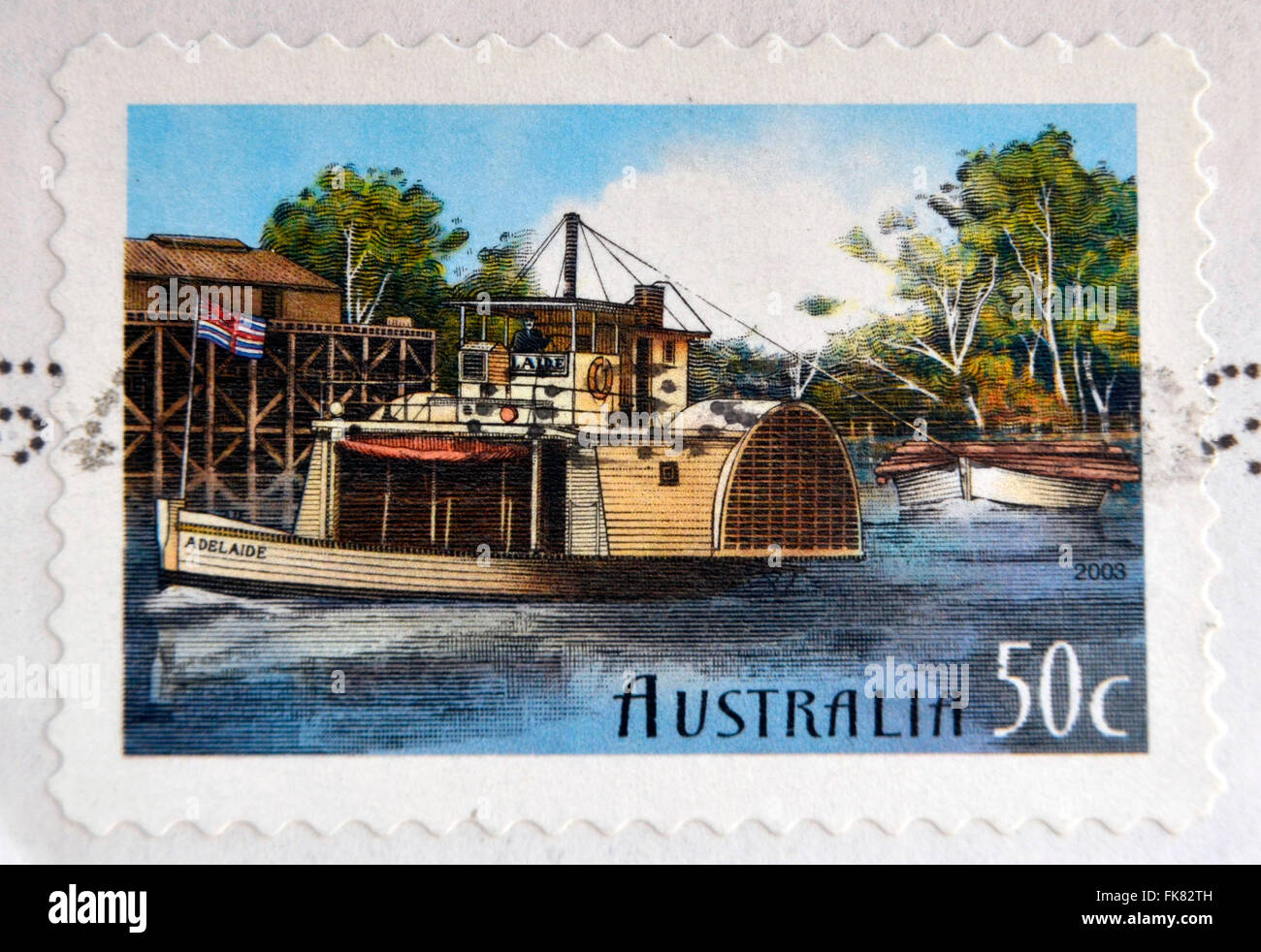 AUSTRALIA - circa 2003: timbro stampato in Australia mostra Murray River boat, circa 2003 Foto Stock