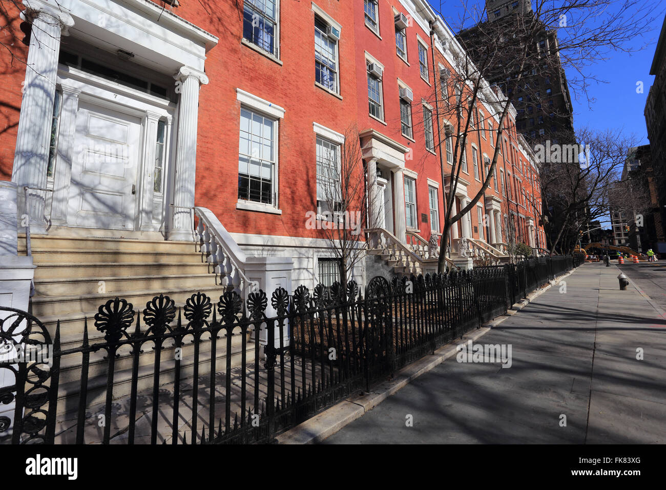 Washington Square North Greenwich Village di New York City Foto Stock