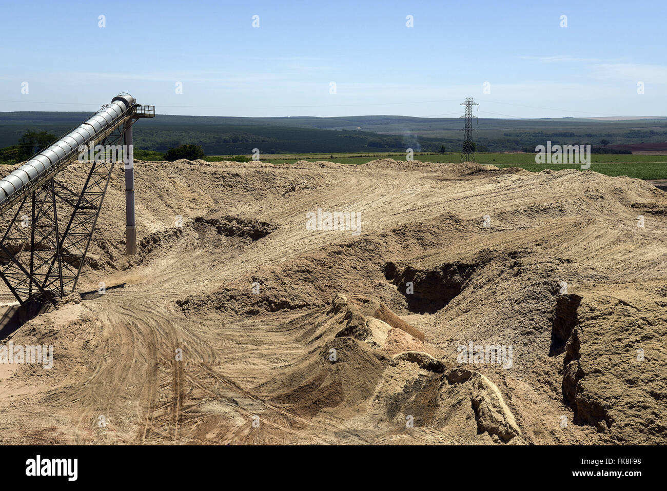 Patio bagasse di canna da zucchero per produrre energia elettrica in impianti di potenza Foto Stock