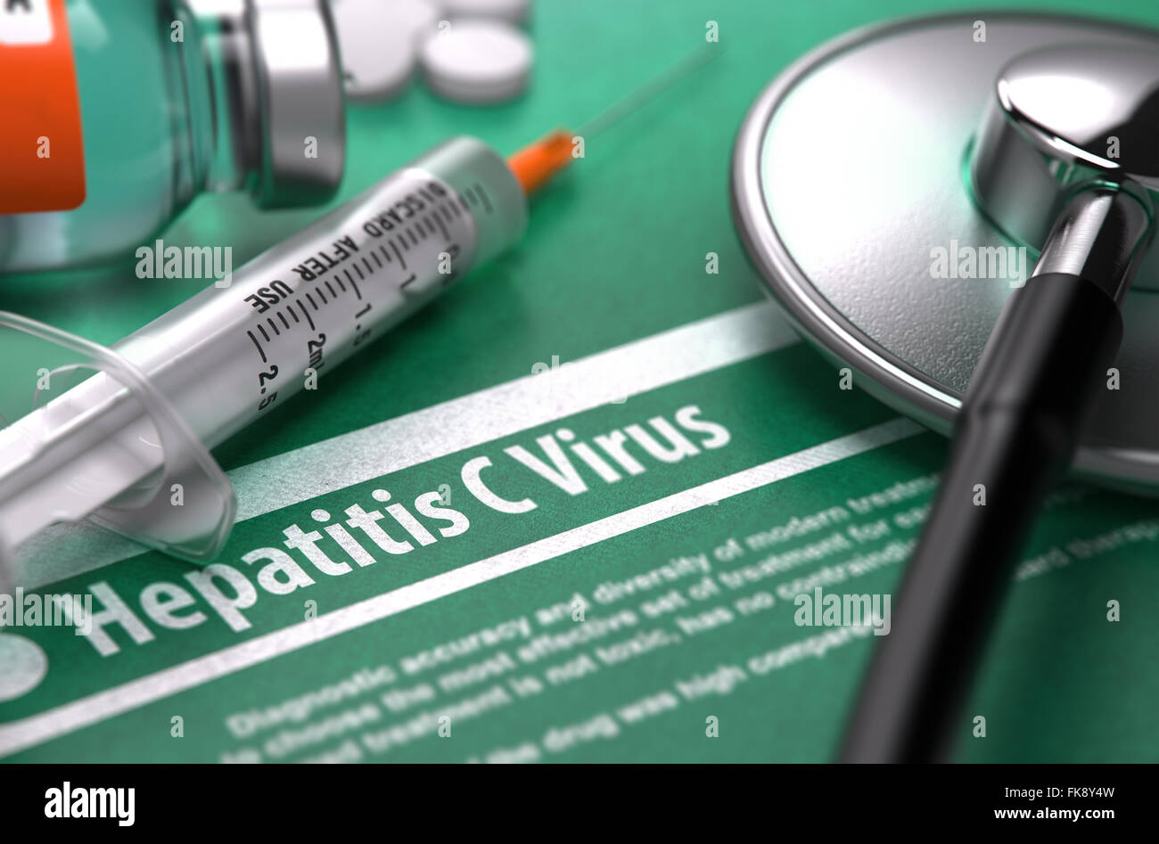 Diagnosi - il virus dell Epatite C . Concetto medico. Foto Stock