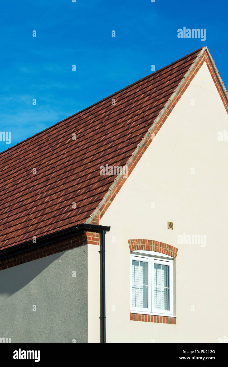 Casa di nuova costruzione astratta. Bicester, Oxfordshire, Inghilterra Foto Stock