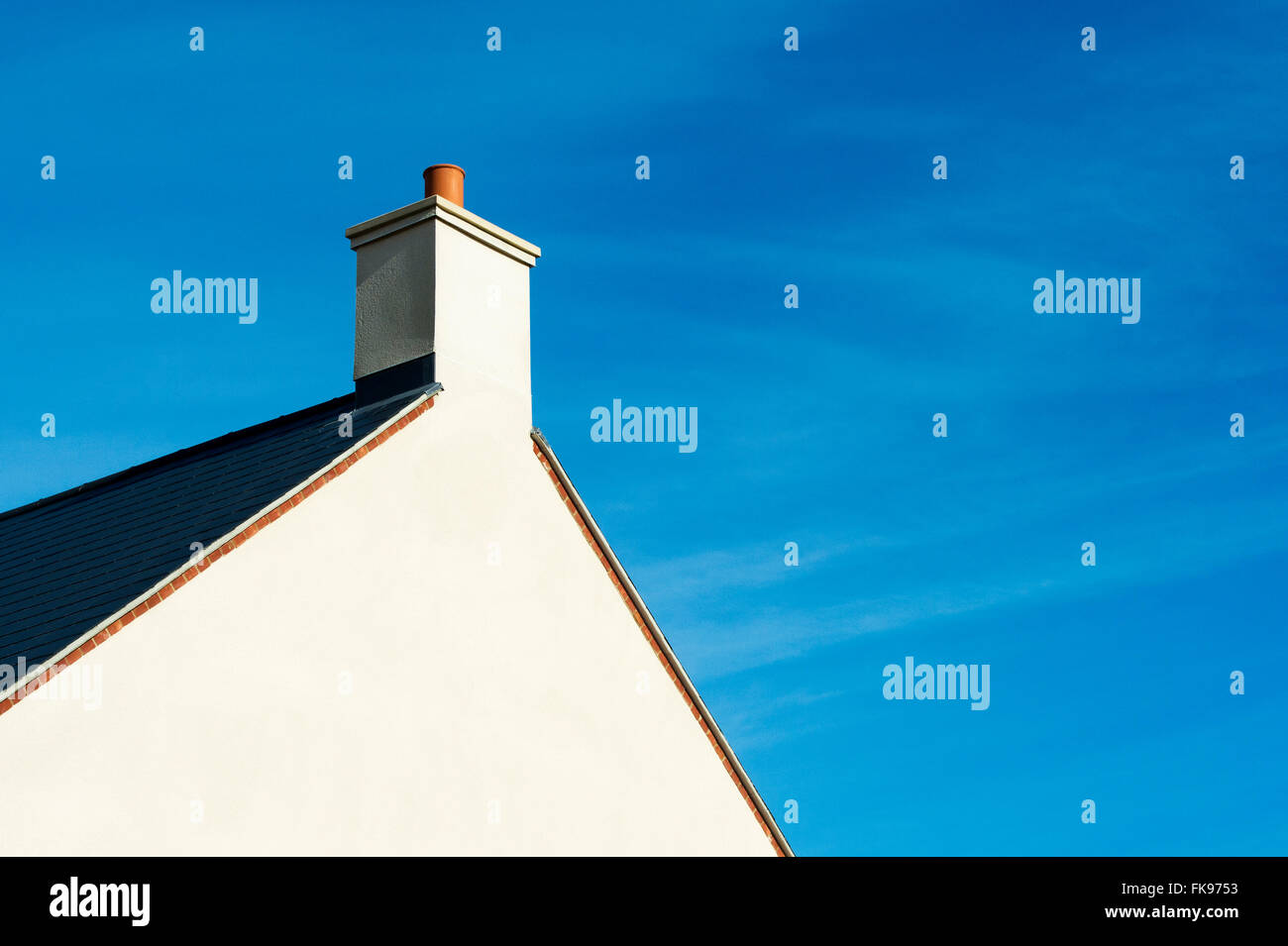 Casa di nuova costruzione astratta. Bicester, Oxfordshire, Inghilterra Foto Stock