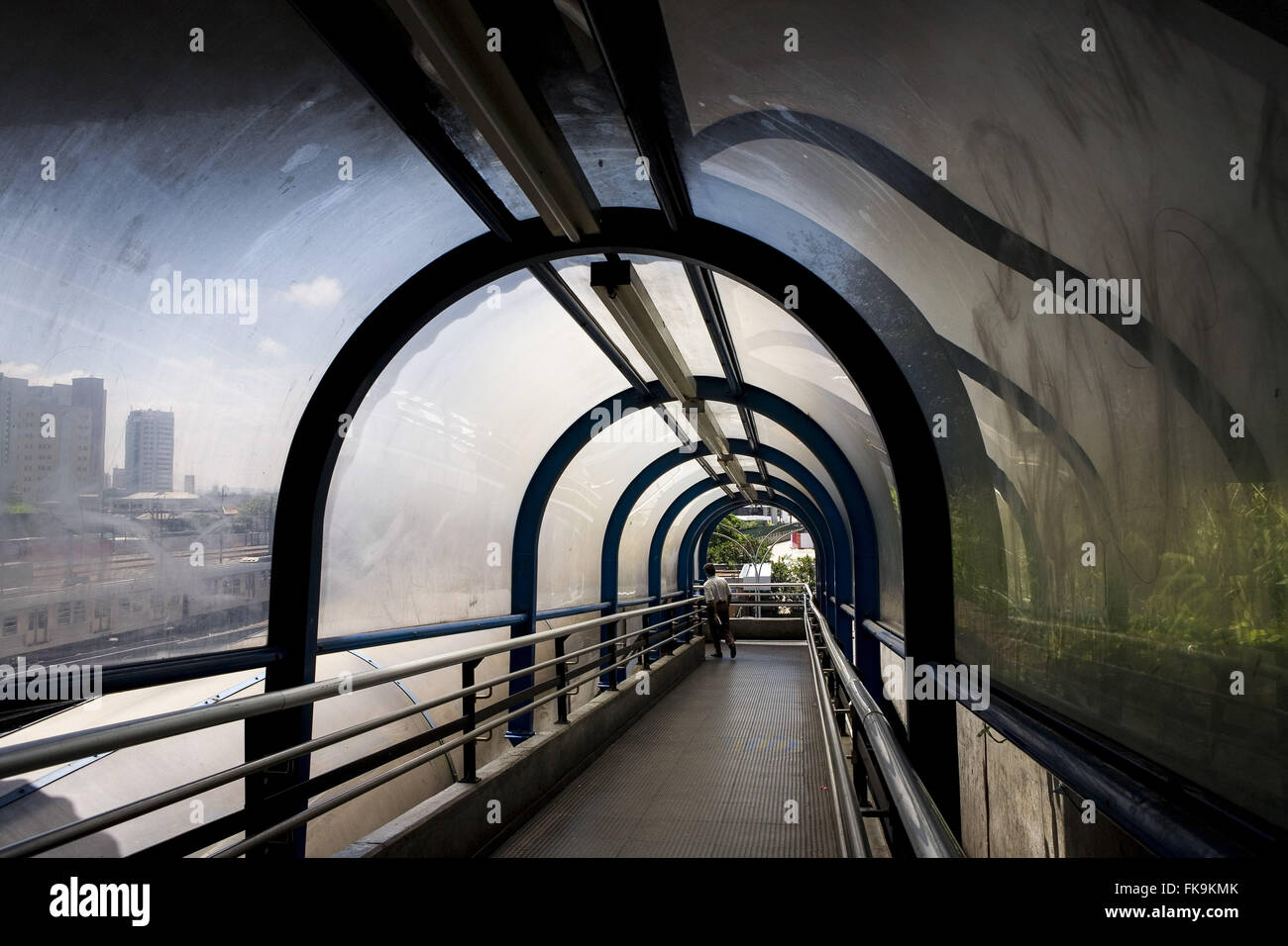 Passerella di rampa stagione di Barra Funda metro - Linea Blu Foto Stock