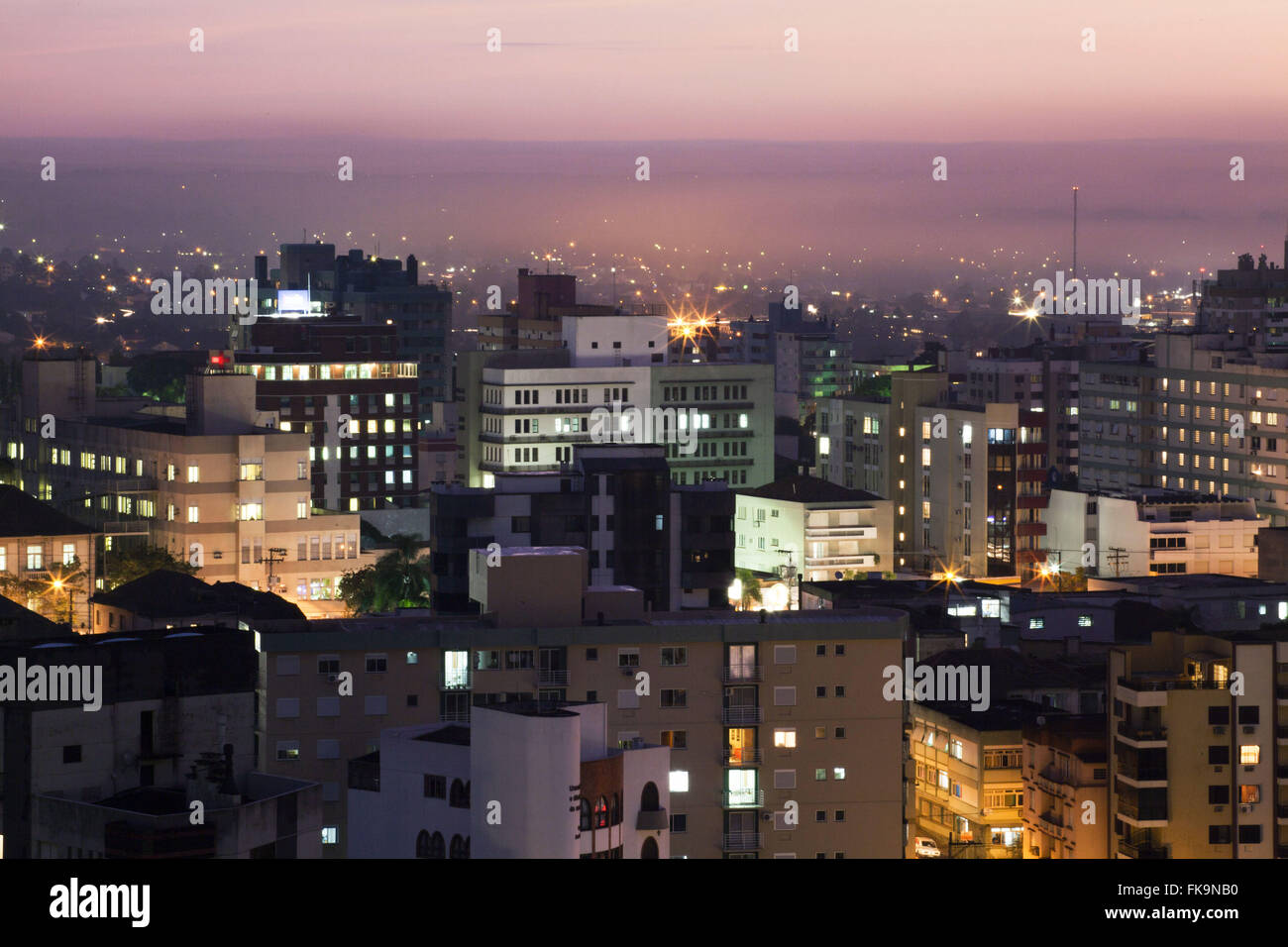 Lato sud-ovest della città di Santa Maria - RS Foto Stock